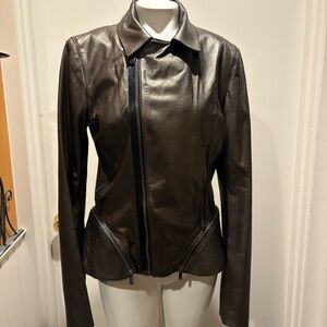 Elie Tahari Lamb Leather Jacket